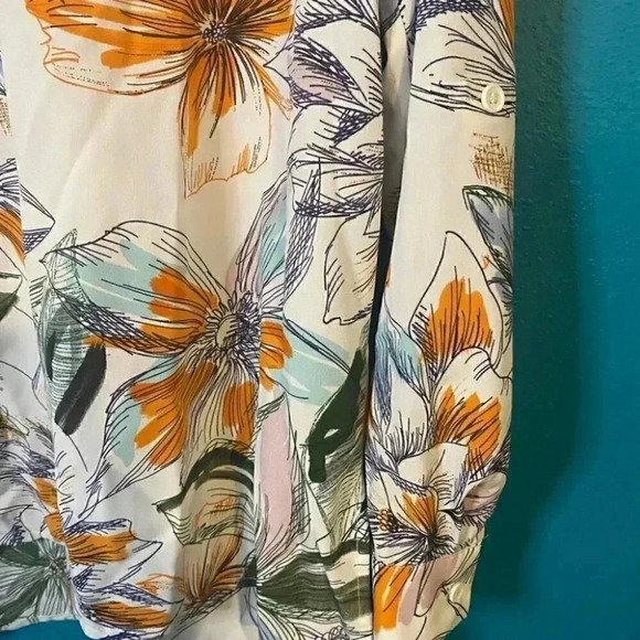 NWOT Lark & Ro Floral Botanical Boho Tunic Blouse Top - Picture 7 of 7